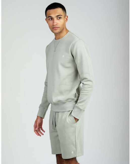 French Connection Green Cotton Blend Sweatshirt And Shorts Co Ord Set for men