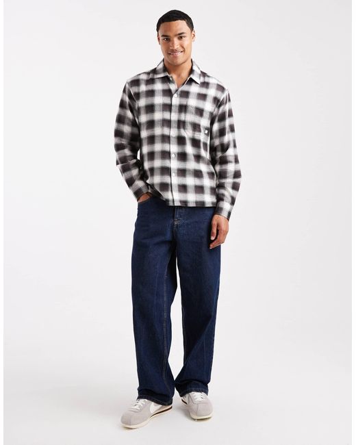 Farah Blue Lavelle Long Sleeve Check Shirt for men