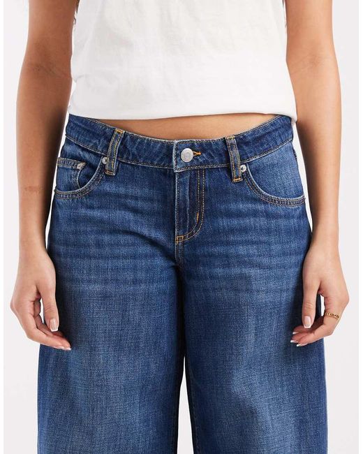 Cotton On Blue Low Rise Wide Leg Jean