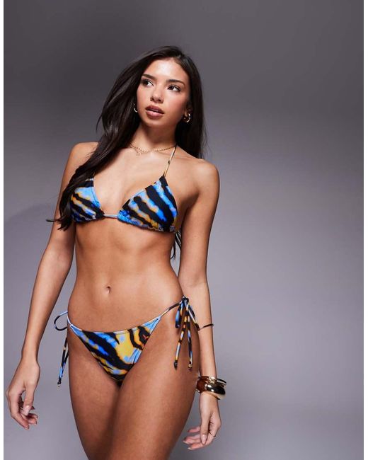 Candypants Gray Zebra Print Tieside Bikini Bottom