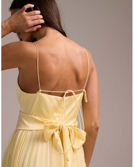 ASOS Natural Bridesmaids Hybrid Cami Maxi Dress With Pleat Skirt
