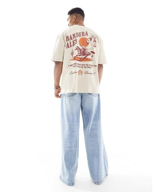 ASOS White Oversized T-Shirt With Scenic Graphic for men