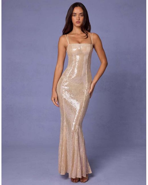Oh Polly Blue Sima Embellished Maxi Dress