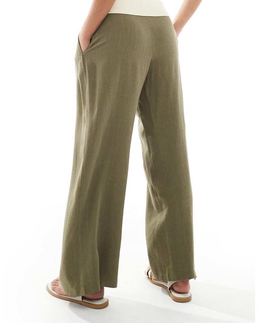 Miss Selfridge Metallic Linen Blend Tailored Wide Leg Trousers