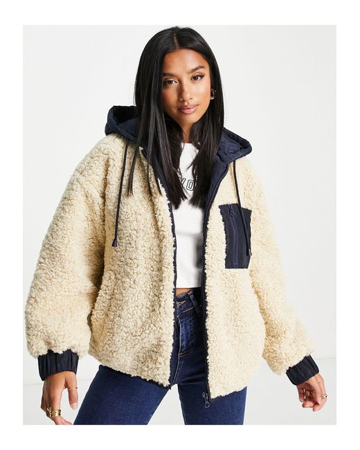 topshop borg jacket