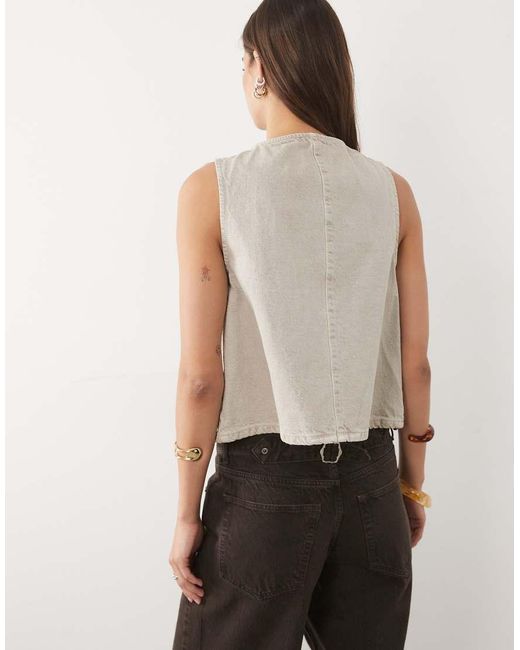 ASOS Natural Wrap Front Top