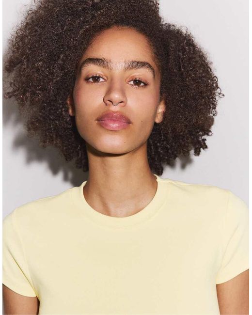 Stradivarius Blue Basic Short Sleeve Round Neck T-Shirt