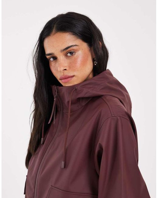 ONLY Purple Hooded Rain Jacket