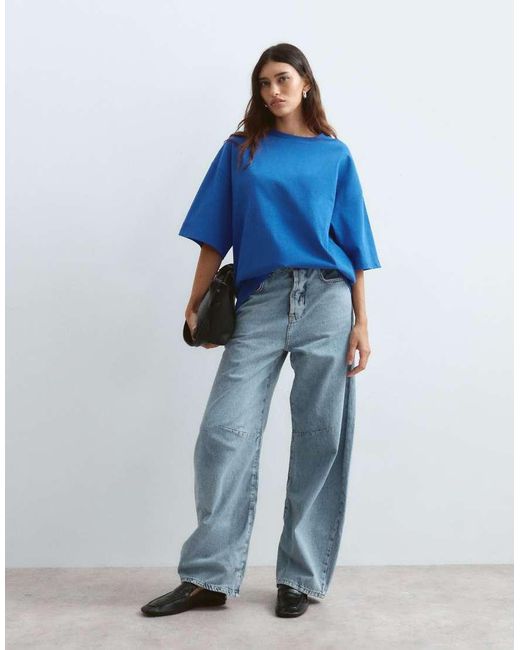ARRANGE Blue Oversized Premium Heavy Weight T-shirt