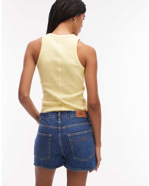 Lacoste Blue Paper Bag Denim Shorts