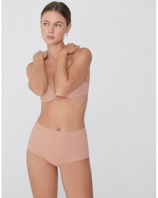 Tezenis Brown High-Waist Laser-Cut French Knickers