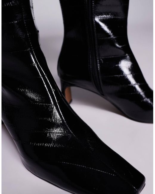 ASOS Black Eliza Set Back Heel Ankle Boots