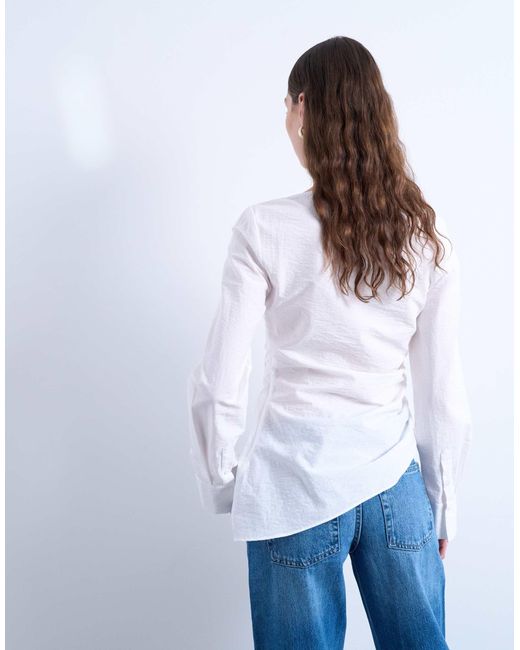 TOPSHOP White – langärmliges oberteil