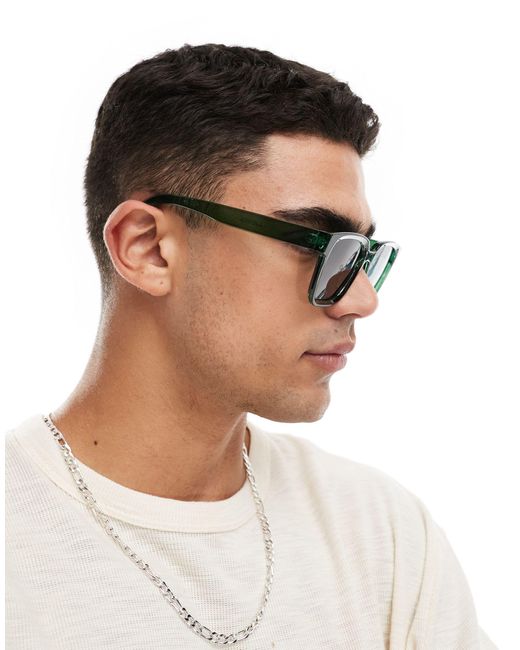 Jack & Jones Green Square Sunglasses for men