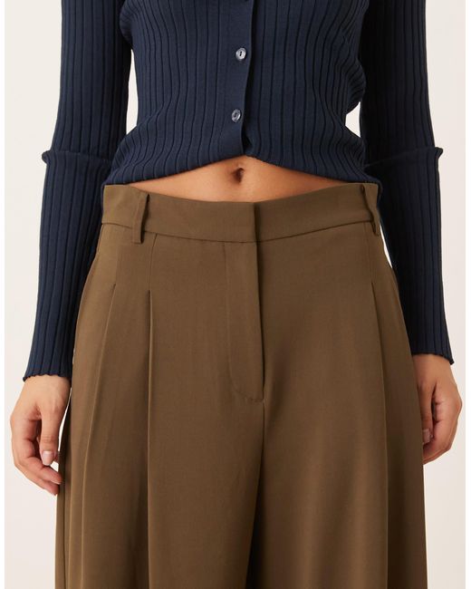 Mango Blue Pleat Front Tailored Trouser