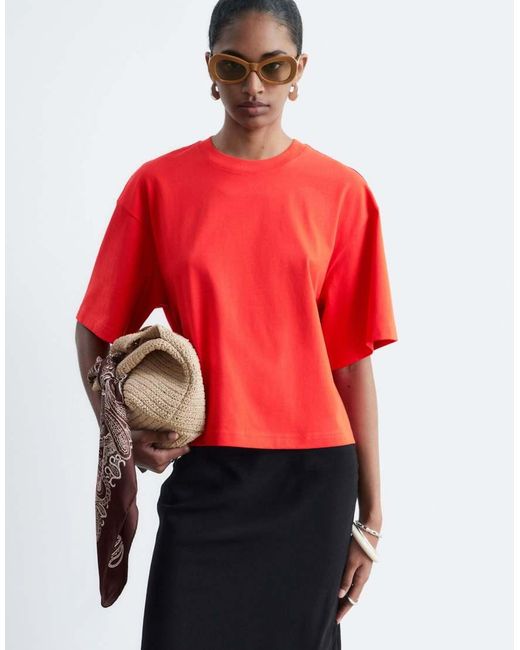 & Other Stories Red Boxy Oversized T-shirt