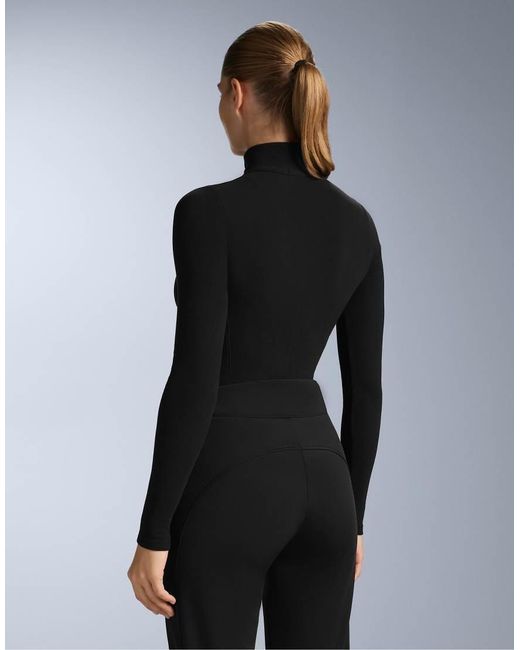 Oysho Black Half-Zip Polar Thermal Base Layer T-Shirt