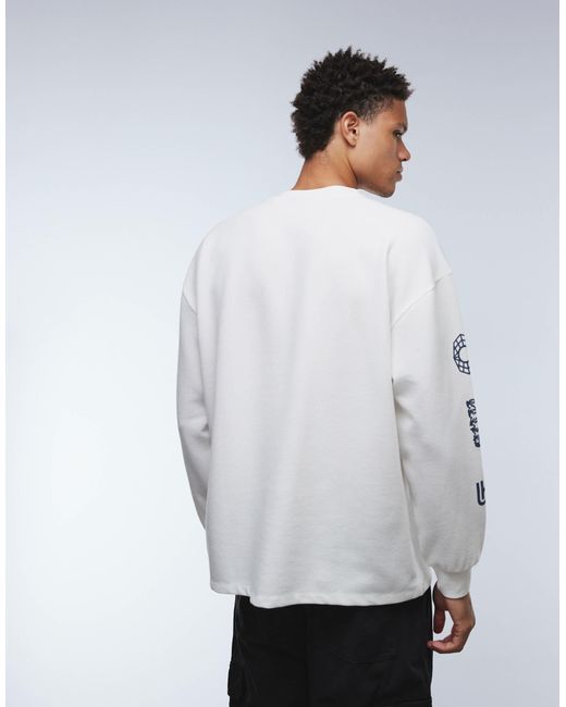 ASOS – langärmliges oversize-t-shirt aus schwerem stoff in White für Herren