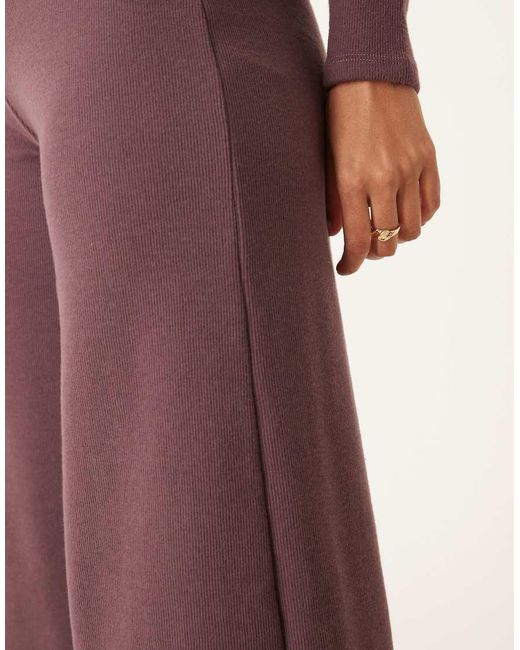 ASOS Purple Supersoft Wide Leg Co-ord Trouser