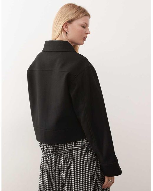Noisy May Black Brushed Jacket With Panel Detail