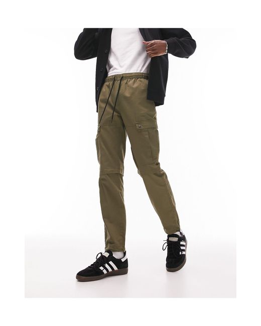 TOPMAN Skinny Bungee Cargo Pants in Black for Men Lyst