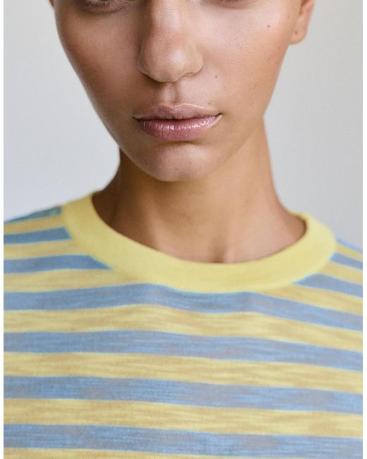 Pull&Bear Blue Fein gestrickter gestreifter pullover
