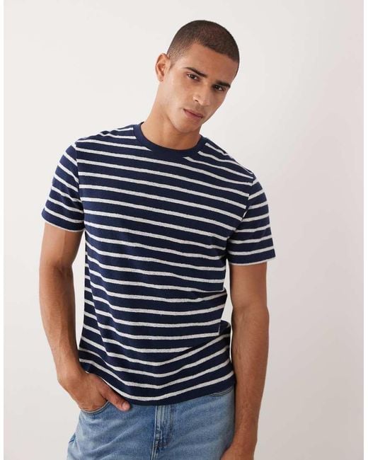 Threadbare Blue Ringer T-shirt for men