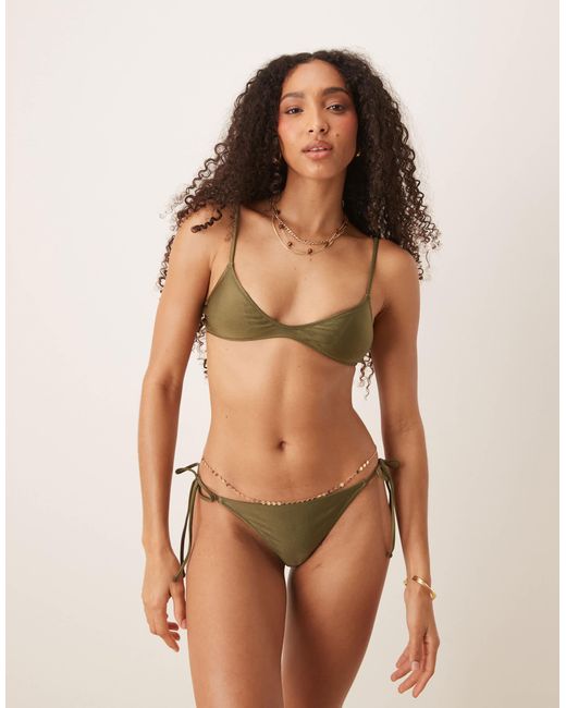 Mango Brown Tie Side Bikini Bottom