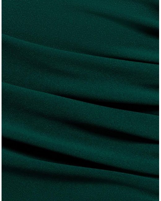 Goddiva Green Pleated One Shoulder Bardot Fit And Flare Maxi Dress