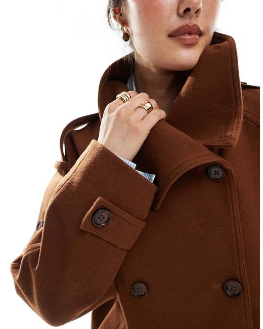 ASOS Brown Formal Cropped Trench Coat
