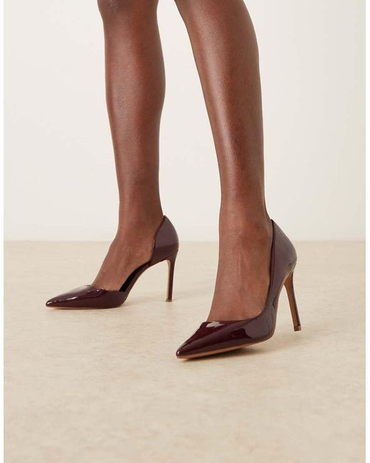 Scarpe A Punta Ciliegia Con Tacco A Spillo di Mango in Brown