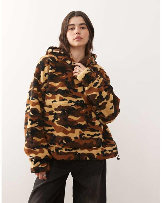 Collusion Natural Camo Borg Hoodie