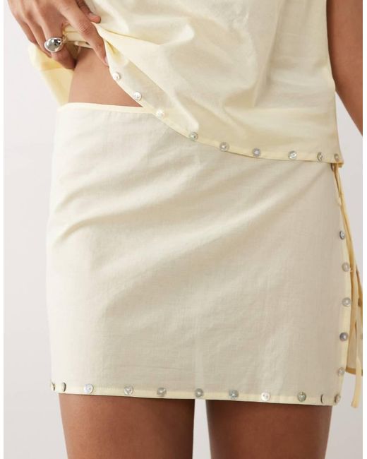 Mango Natural Embellished Beach Skirt