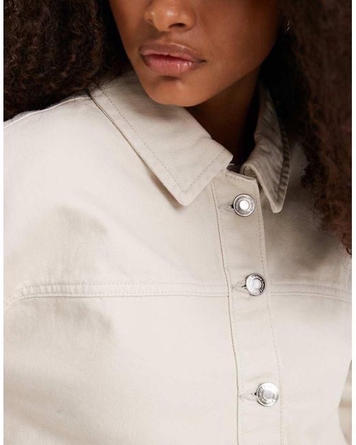Vero Moda Brown Denim Shacket With Front Pockets