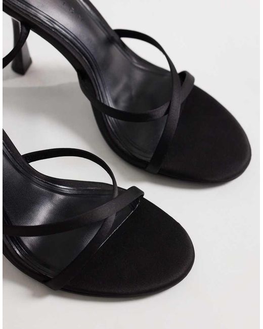 ASOS Metallic Nikki Cross Over Detail Barley There High Heel Sandals