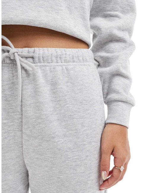 Pieces Joggingbroek Van Sweatstof Met Gestrikte Taille in het Gray