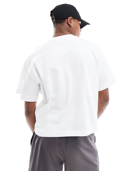 ASOS 4505 – kastiges oversize-t-shirt mit kurzem schnitt in White für Herren