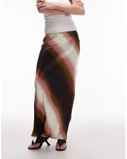 TOPSHOP White Satin Bias Maxi Skirt