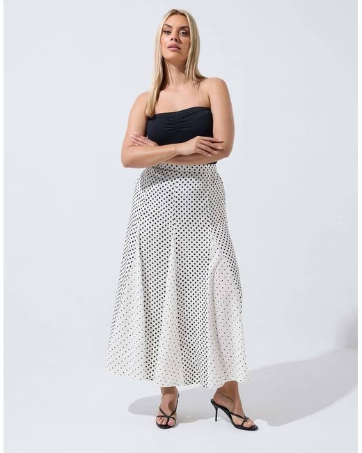 Yours Clothing Gray Polka Dot Maxi Skirt