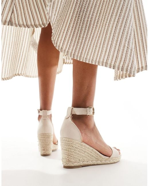 Truffle Collection Natural Jute Wedge Heeled Espadrilles