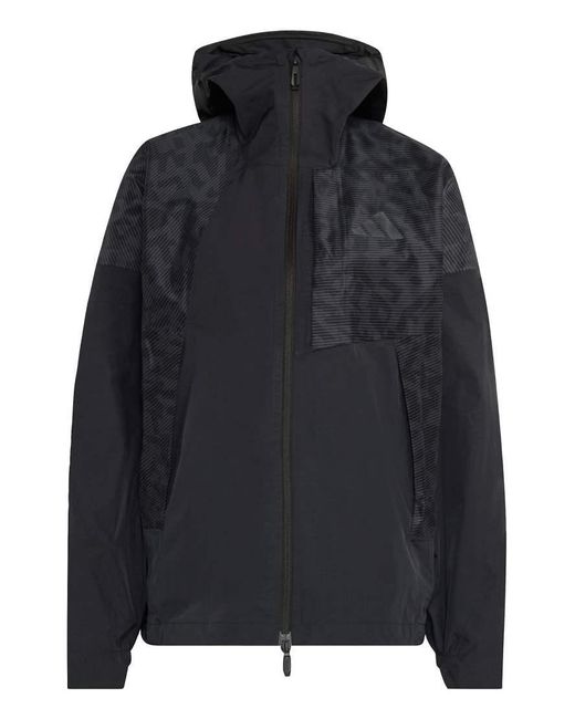 Adidas Originals Black Terrex Xperior 2.5 Layer Hybrid Primeknit Climaproof Jacket