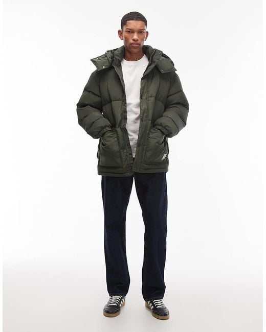 Carhartt Gray Brent Water Resistant Puffer Jacket With Removable Hood for men