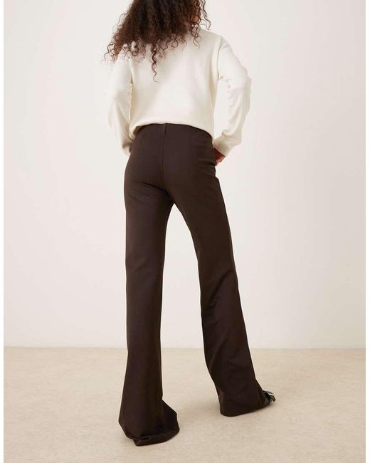 Mango Natural Pleat Front Flared Trouser
