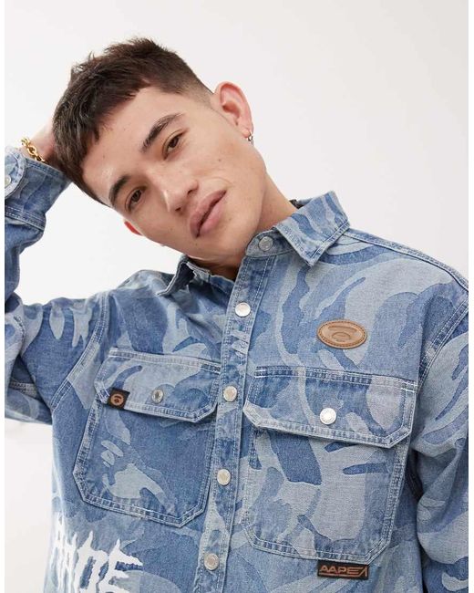Aape By A Bathing Ape di Aape By A Bathing Ape in Blue da Uomo