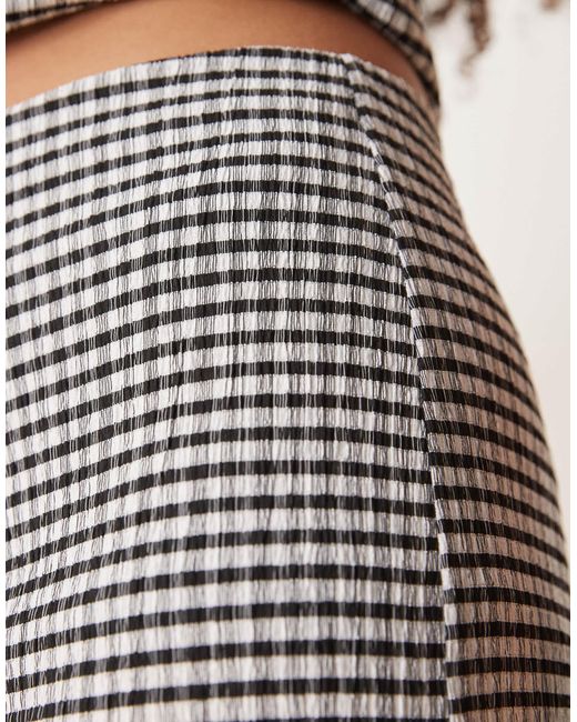 ASOS Natural – hose mit vichy-karo und weitem bein, kombiteil