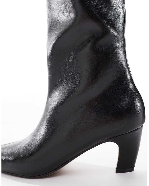 Schuh Black Delia Kitten Heel Knee Boots
