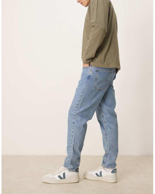 ASOS Blue Tapered Fit Jeans for men