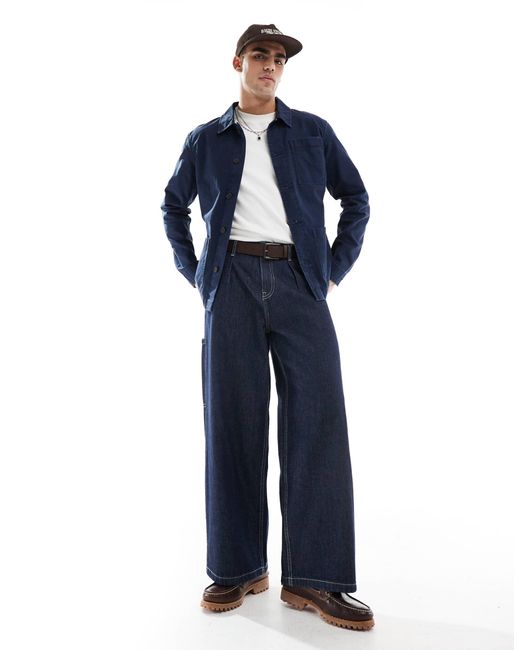 Timberland – kempshire – chore-jacke aus verwaschenem canvas in Blue für Herren