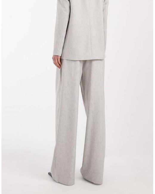 Vero Moda White Linen Touch Wide Leg Trouser Co-ord