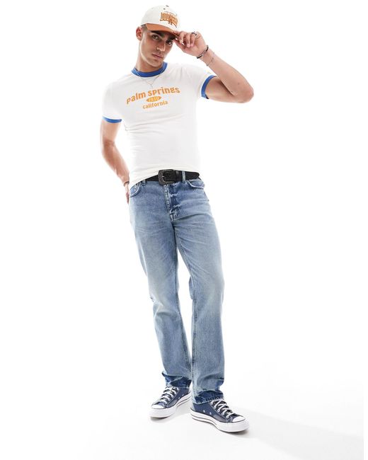 ASOS White Muscle-fit Ringer T-shirt for men
